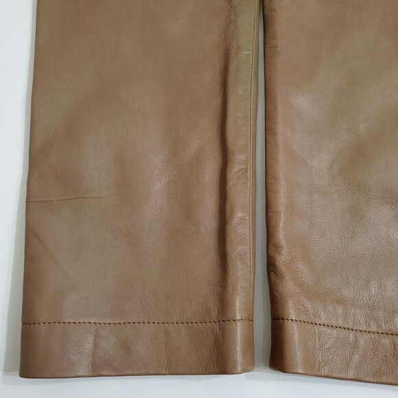 Sezane Franklin Trousers Size 34 US 2 Grey/Beige Lamb Leather Lined Pockets - Picture 13 of 16